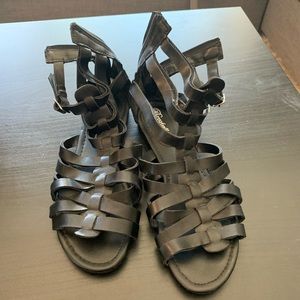 Black zipper Gladiator sandals